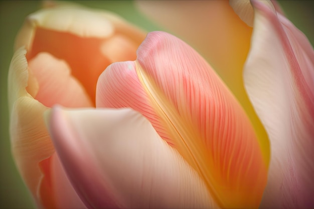 Close-up van delicate bloemblaadjes van de lentetulp