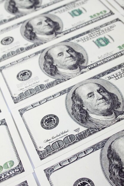 Close-up van dollar contant geld stapel geld