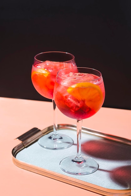 Close-up van drank op tafel
