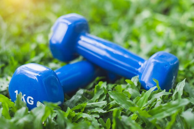 Foto close-up van dumbbells