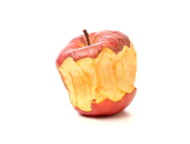 Foto close-up van een appel tegen een witte achtergrond