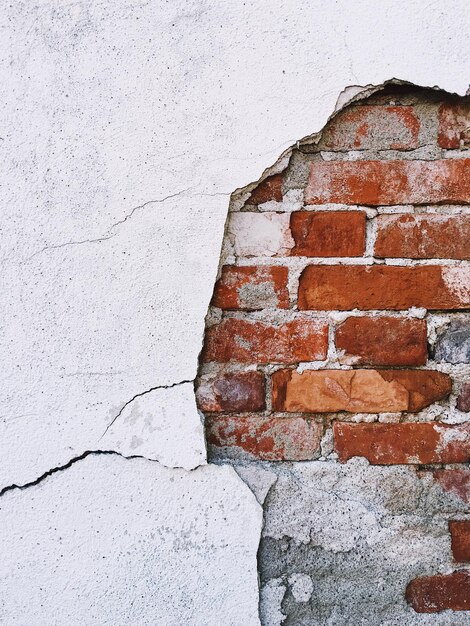 Foto close-up van een bakstenen muur