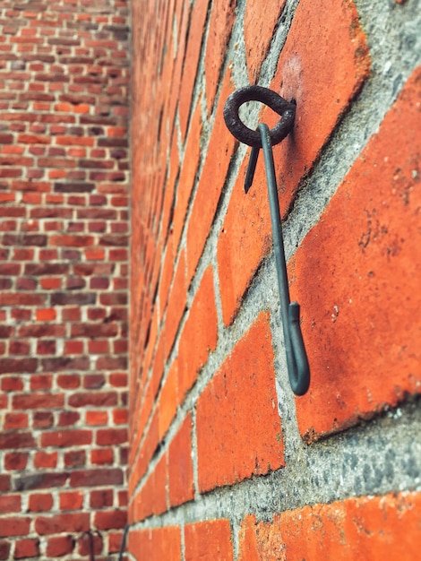 Foto close-up van een bakstenen muur