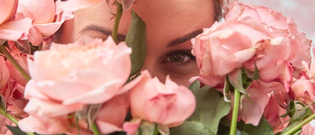 Close-up van een boeket roze rozen