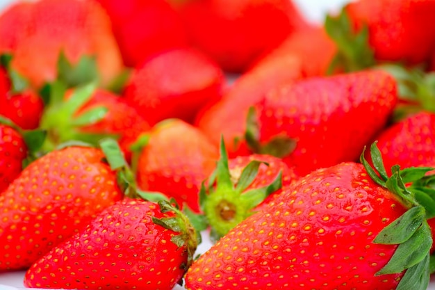 Close up van een bos aardbeien