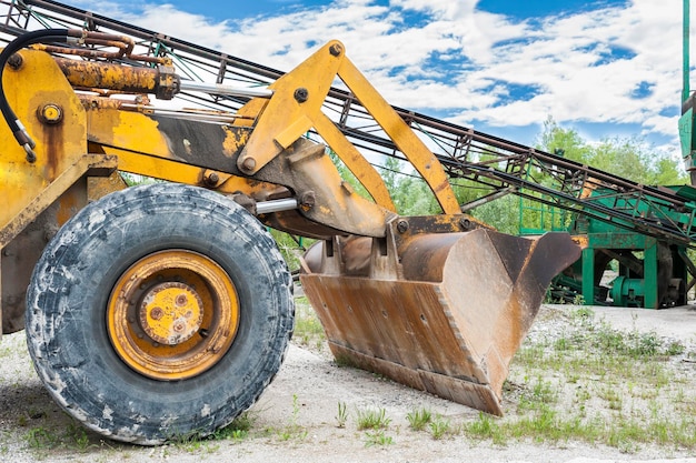 Close-up van een bulldozer