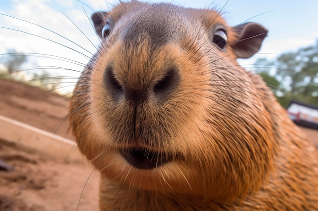 Close-up van een capybara