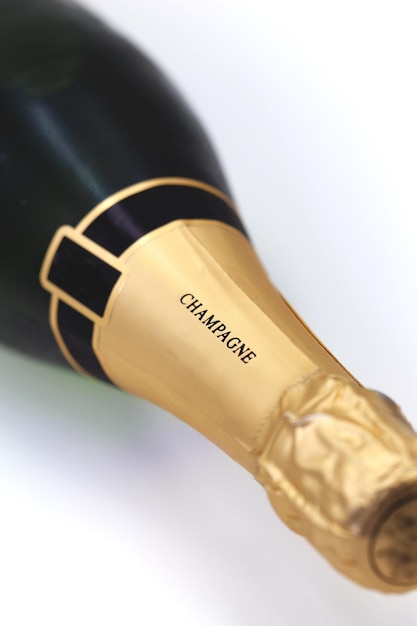 Close up van een champagnefles