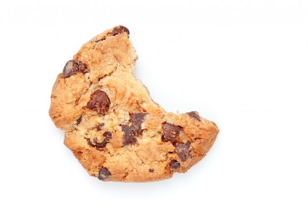 Close-up van een cookie met een groot deel ontbreekt