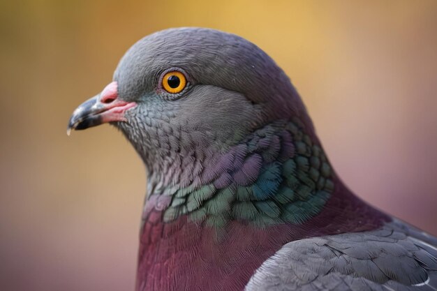 Close-up van een duif tegen Bokeh achtergrond