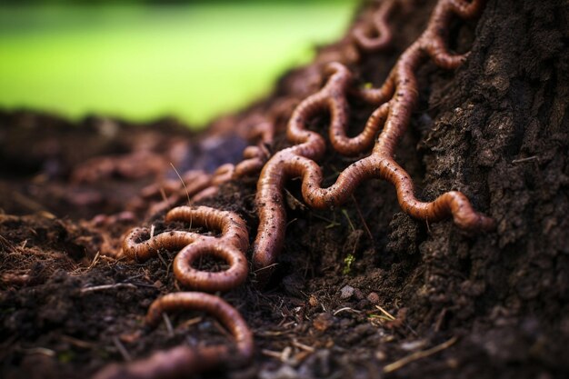 Close-up van een eik met wortels en paddenstoelen