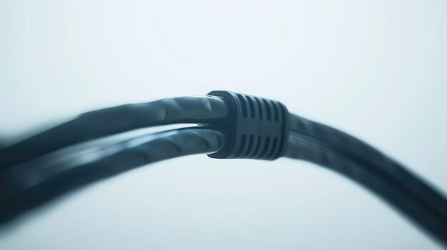 Foto close-up van een elektrische kabel op een witte achtergrond