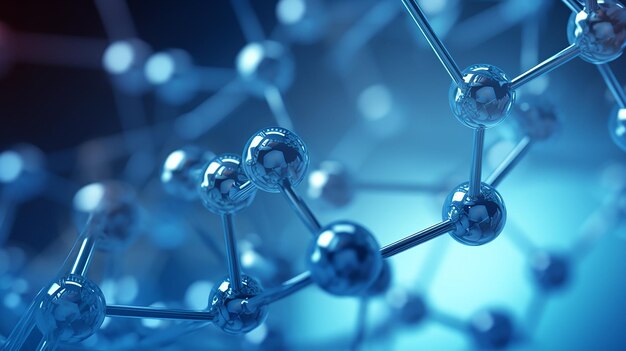 Close-up van een Exploring the Blue World of Molecular Structures