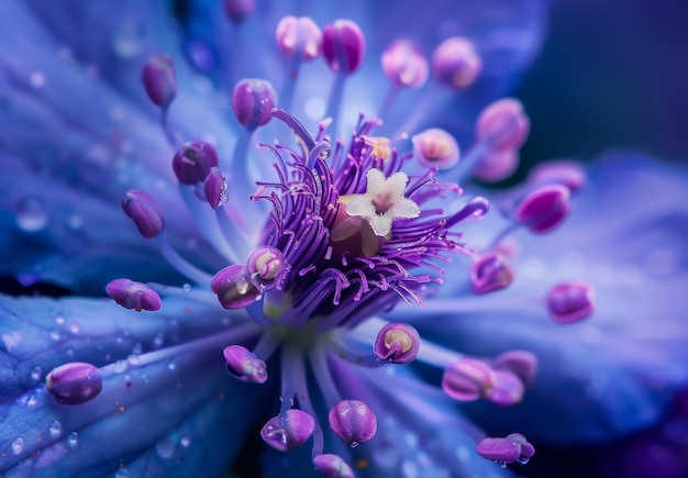 Close-up van een gedooide paarse bloem in bloei