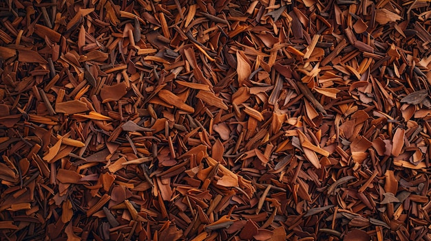 Close-up van een gestructureerde achtergrond gemaakt van gedroogde rode rooibos theeblaadjes