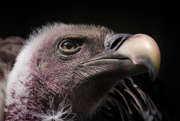 Foto close-up van een gier die wegkijkt