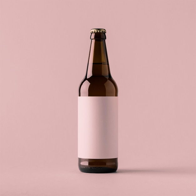 Close-up van een glazen fles tegen een witte achtergrond