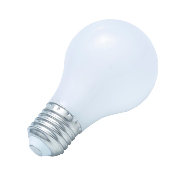 Close-up van een gloeilamp op een witte achtergrond