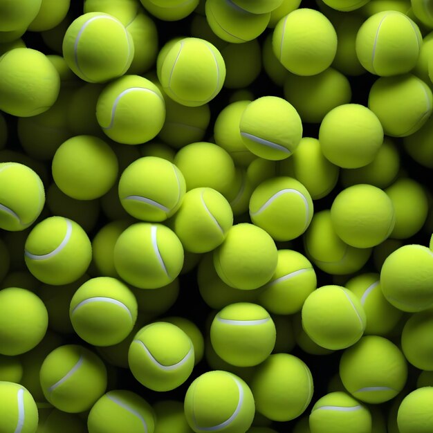 Foto close-up van een groene tennisbal.