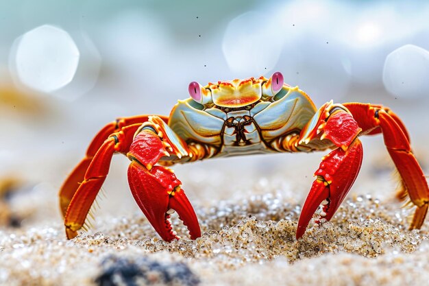 Close-up van een grote krab in zijn natuurlijke habitat