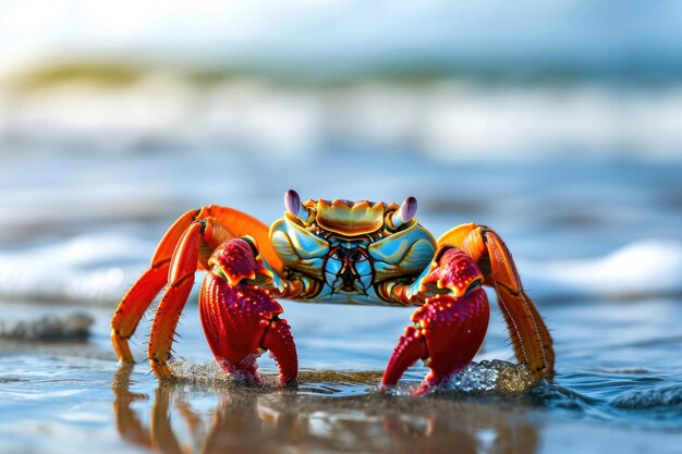 Close-up van een grote krab in zijn natuurlijke habitat