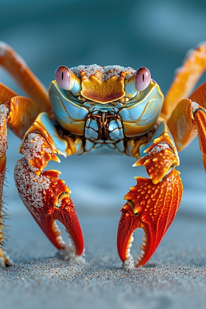 Close-up van een grote krab in zijn natuurlijke habitat