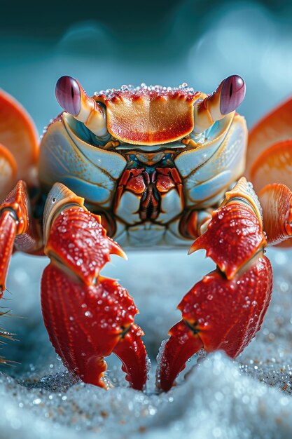 Close-up van een grote krab in zijn natuurlijke habitat