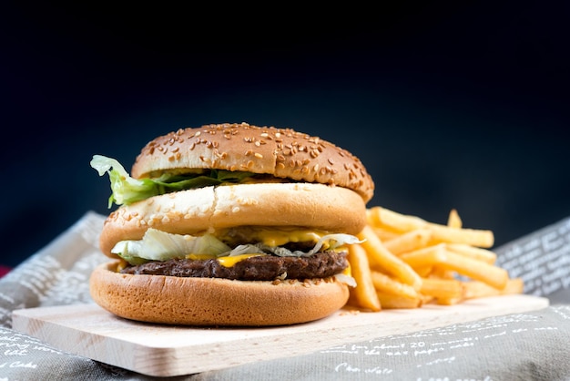 Close-up van een hamburger