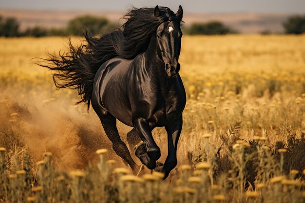 Close-up van een hardlopend wildpaard