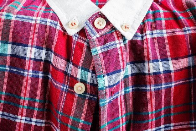 Foto close-up van een hemd met een geruite patroon