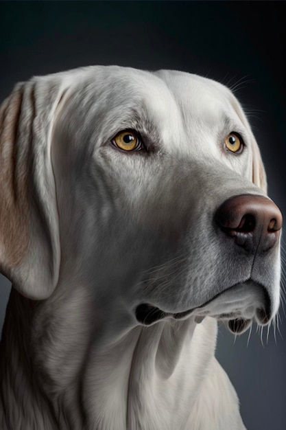 Close-up van een hond met gele ogen