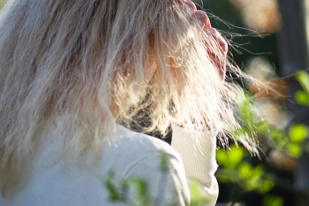 Foto close-up van een jonge vrouw