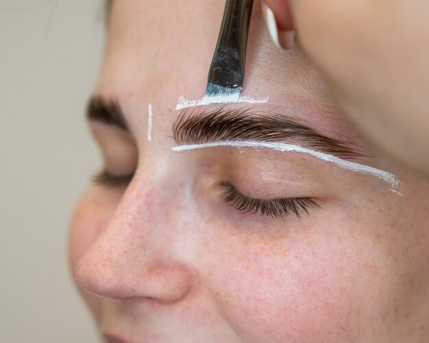 Close-up van een jonge vrouw