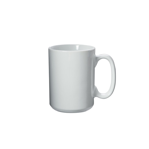Close-up van een koffiekop op een witte achtergrond