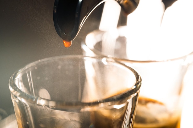 Foto close-up van een koffiekop