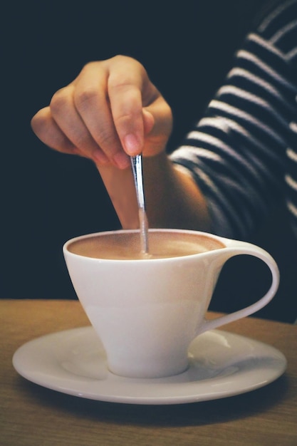 Close-up van een koffiekop