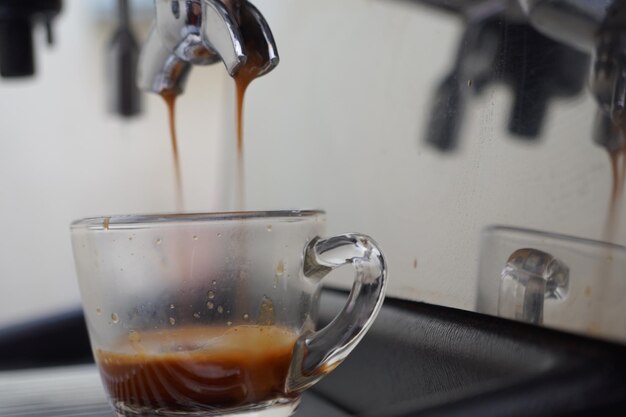 Foto close-up van een koffiekop