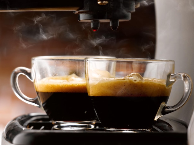 Foto close-up van een koffiekop