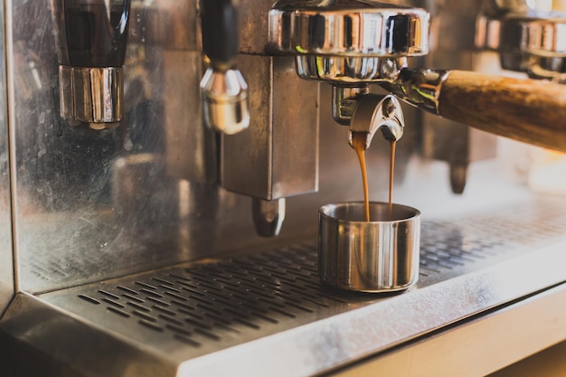 Close-up van een koffiemachine