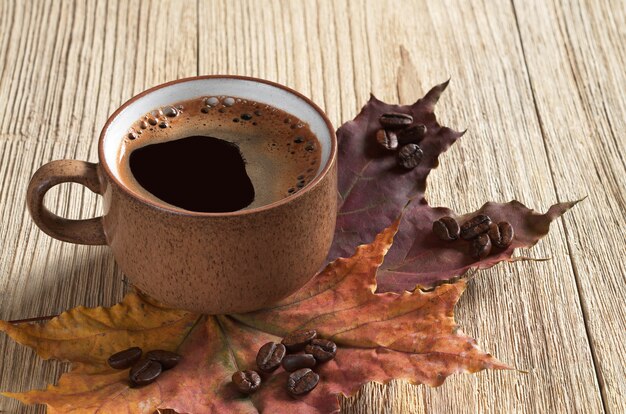 Close-up van een kop warme koffie