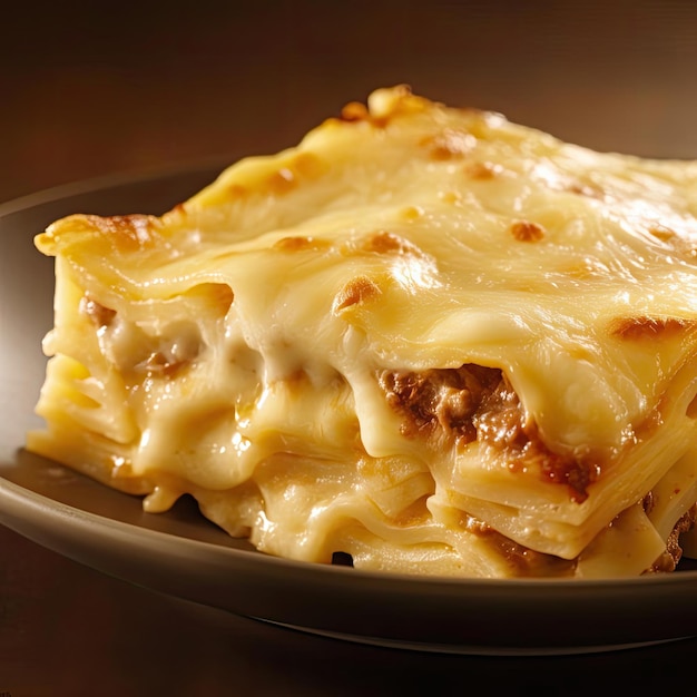 Close-up van een lasagne op een bord