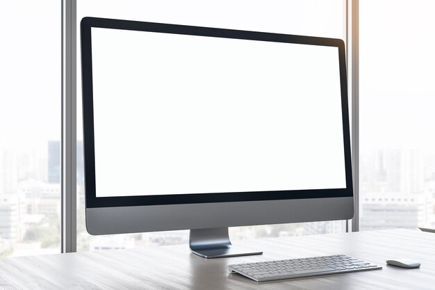 Close-up van een lege witte computer