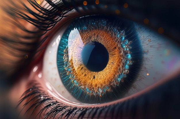 Close-up van een menselijk oog AIGenerated