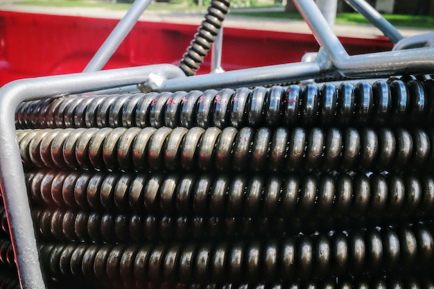 Foto close-up van een metalen afvoerkabel