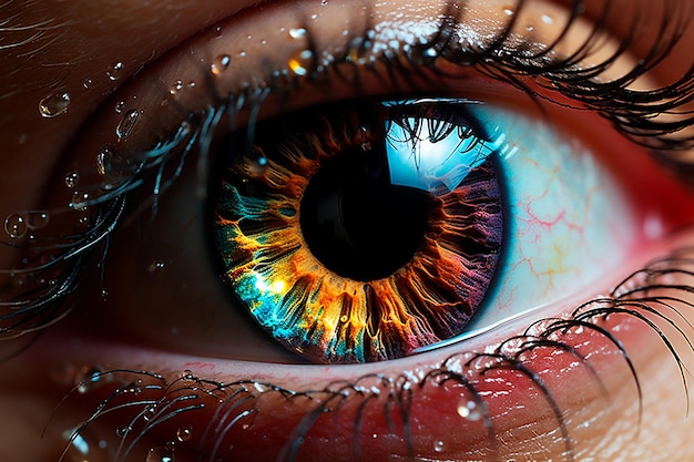 close-up van een oog met prachtige iris