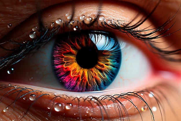 close-up van een oog met prachtige iris
