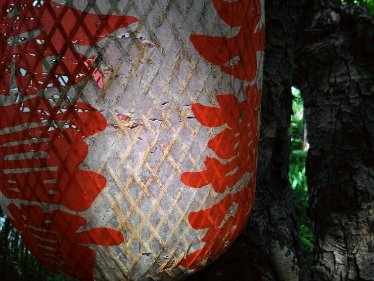 Foto close-up van een oude chinese lantaarn