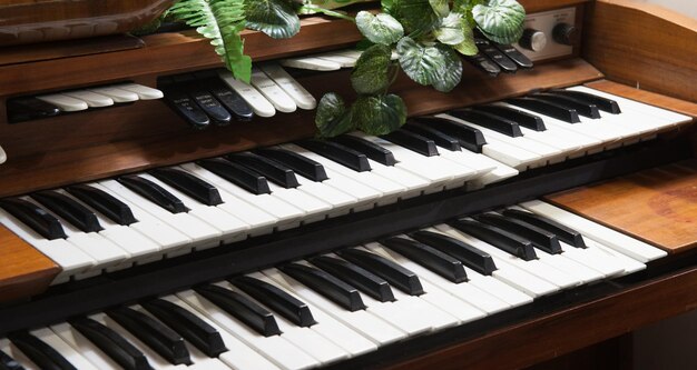 Close-up van een piano