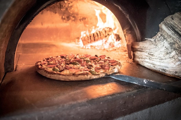 Foto close-up van een pizza