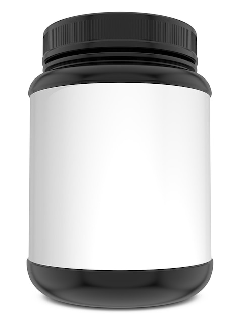 Close-up van een plastic container op witte achtergrond